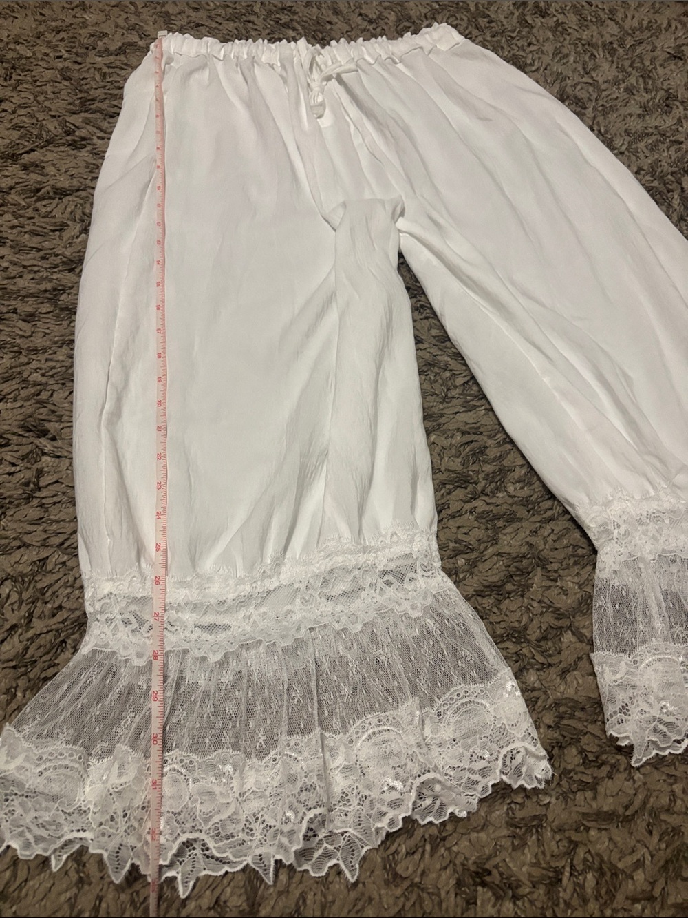 White Lace-Trim Wide Leg Bloomers - Picture 14 of 14